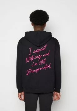 YOURTURNEMBROIDERED TEXT HOODIE UNISEX - Luvtröja - Black
