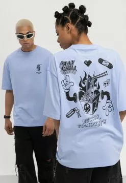 YOURTURNUNISEX - T-shirt Med Print - Light Blue