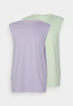YOURTURNSLEEVELES UNISEX 2 PACK - T-shirt - Bas - Lilac/light Green -YOURTURN Affär d2e0315a2c7747039305747e997ed191